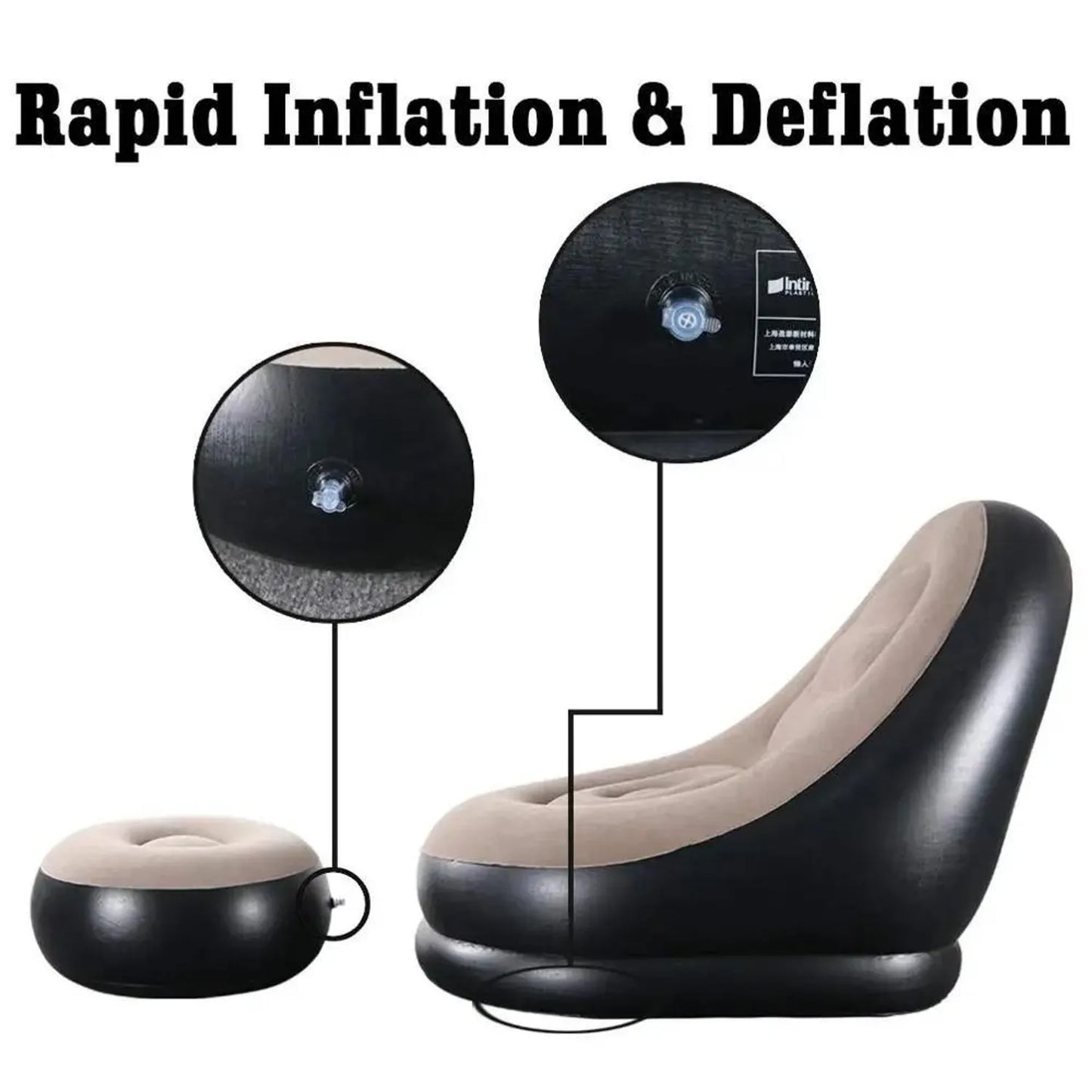 Sofa Sillón con Reposapiés Inflable Reclinable