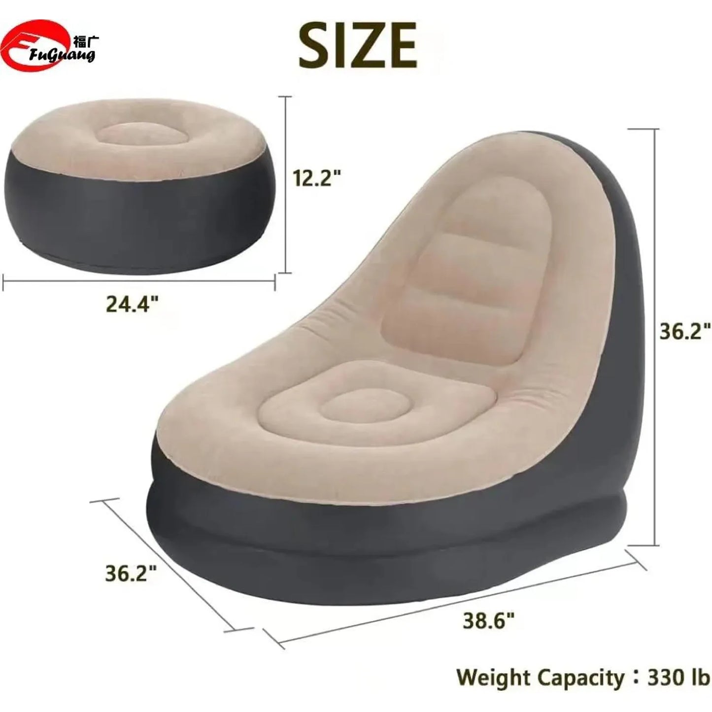 Sofa Sillón con Reposapiés Inflable Reclinable
