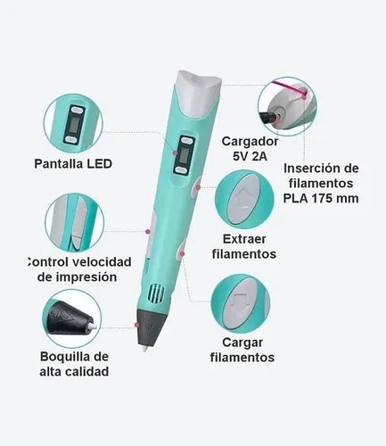 Lapiz Impresora 3D + 10m Filamento