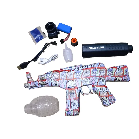 Pistola De Hidrogel Ak47 + Luz Rgb + Bota Humo 2025