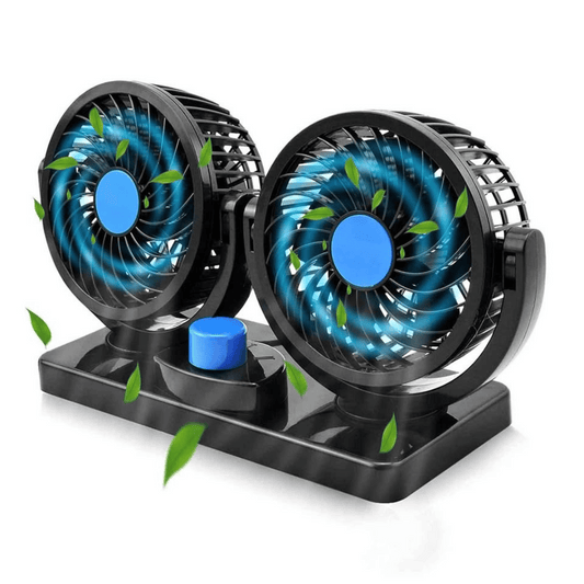 Mini Ventilador de Auto doble cabezal 360 portátil