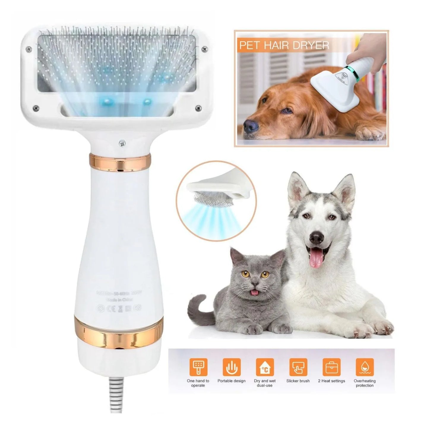 Cepillo Secador para Mascota